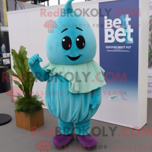 Teal Beet mascot costume...