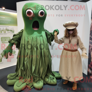 Olive Kraken mascot costume...