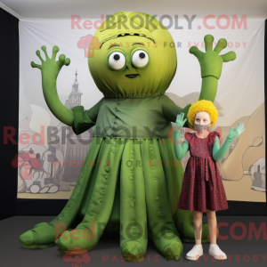 Olive Kraken mascot costume...