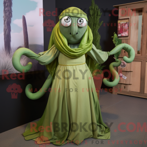 Olive Kraken mascot costume...
