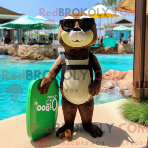 Olive Otter maskot kostume...