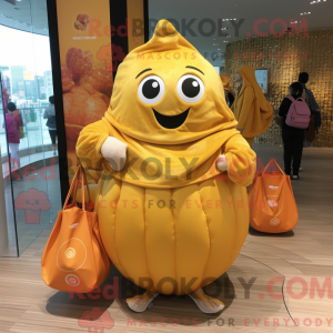 Gold Pumpkin mascot costume...