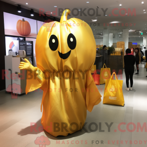 Gold Pumpkin mascot costume...