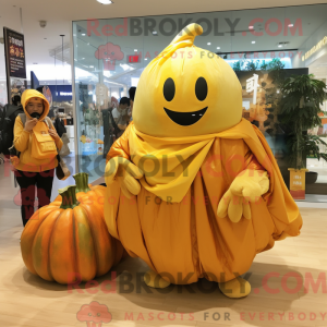 Gold Pumpkin mascot costume...