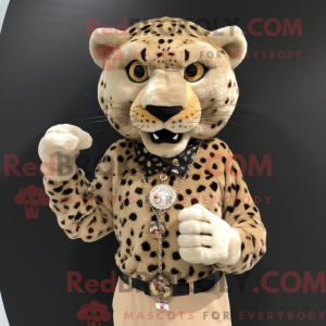 Tan Leopard mascot costume...