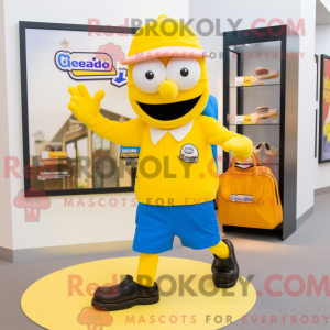 Yellow Aglet mascot costume...
