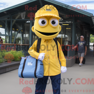 Gul Aglet maskot kostume...