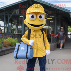 Yellow Aglet mascot costume...