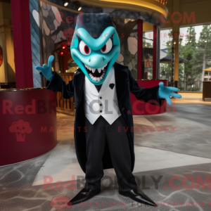 Teal Vampire mascot costume...
