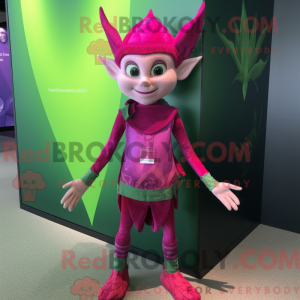 Magenta Elf mascot costume...