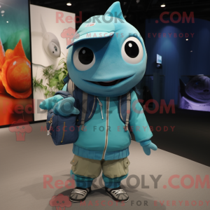 Cyan tun maskot kostume...