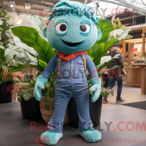 Teal Beanstalk mascot...