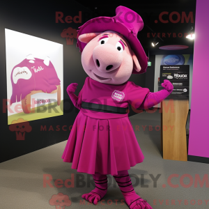 Magenta Sow Maskottchen...