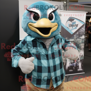 Teal Hawk-mascottekostuum...