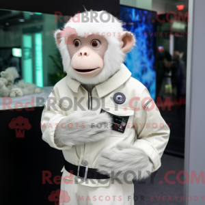 White Monkey maskot kostume...