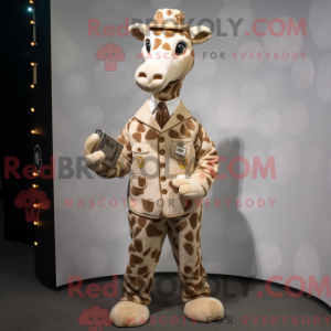 Beige Giraffe mascot...