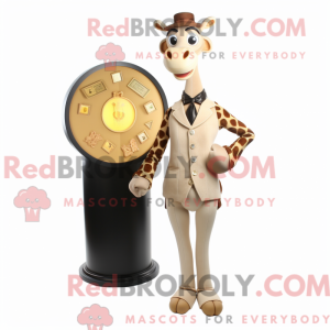 Beige Giraffe maskot...