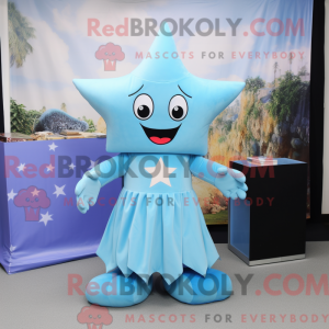 Sky Blue Starfish mascot...