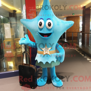Sky Blue Starfish mascot...