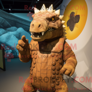Brown Ankylosaurus mascot...
