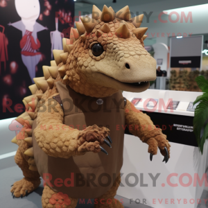 Brun Ankylosaurus maskot...