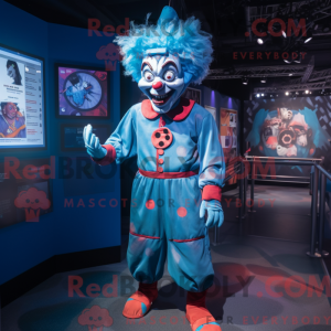 Blue Evil Clown mascot...
