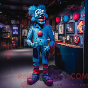 Blue Evil Clown mascot...