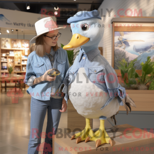 Silver Duck mascot costume...