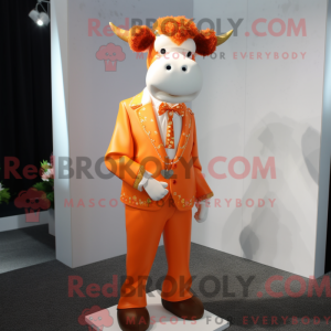 Orange Kuh Maskottchen...