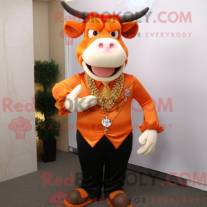 Máscara de vaca laranja com...