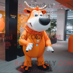 Orange Cow-maskot drakt...