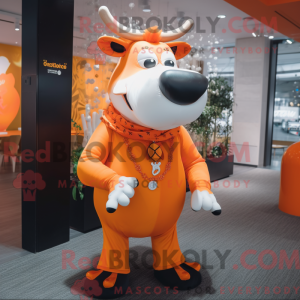 Orange Kuh Maskottchen...