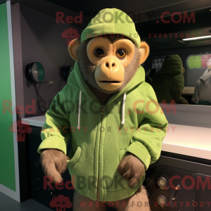 Grøn Capuchin Monkey maskot...