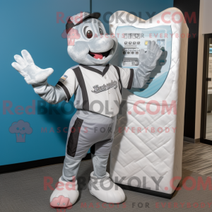 Silver Ice mascot costume...