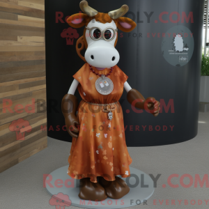 Rust Cow mascot costume...