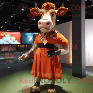 Rust Cow maskot kostume...