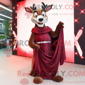 Maroon Deer maskot kostume...