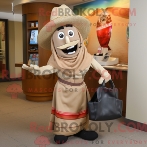 Tan Fajitas mascot costume...