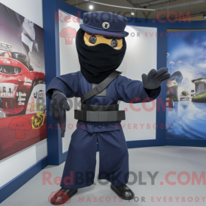 Navy Ninja maskot kostume...