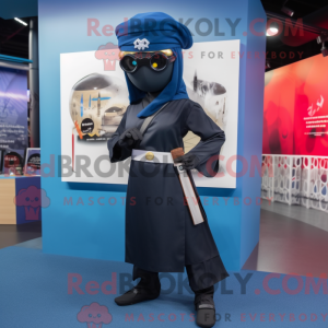 Navy Ninja mascot costume...