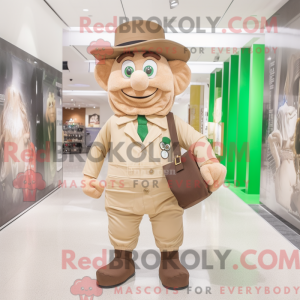 Beige Leprechaun mascot...