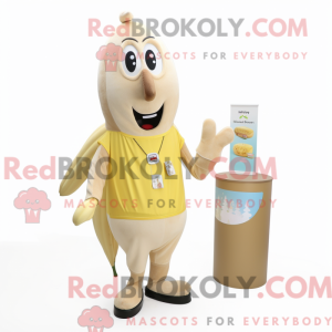 Beige Baa maskot kostume...