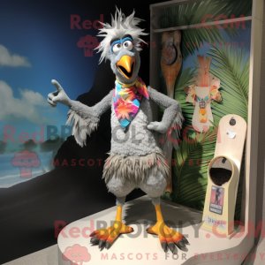 Gray Rooster mascot costume...