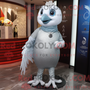 Silver Quail mascot costume...