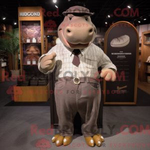 Brown Hippopotamus mascot...