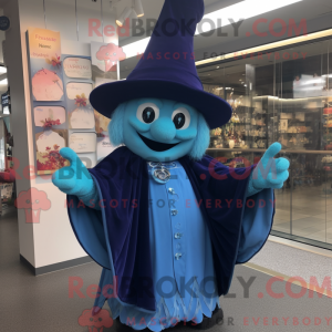 Himmelblå heks maskot...