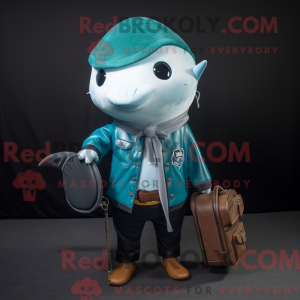 Turquoise Narwhal mascot...