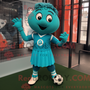 Teal Soccer Goal mascot...