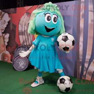 Teal Soccer Goal mascot...