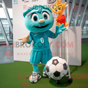 Teal Soccer Goal mascot...